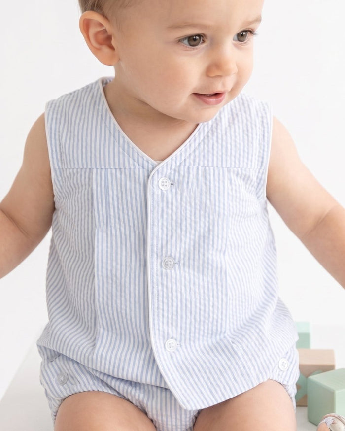 Jack Diaper Set - Simply Blue Seersucker - Classic Sets | Lullaby Set