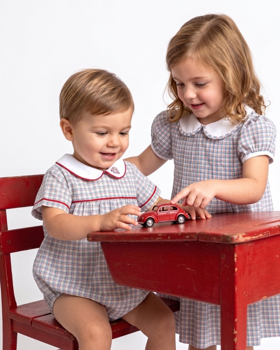 Perfectly Pleated Dress - Primary Plaid - Classic Dresses | Lullaby Set
