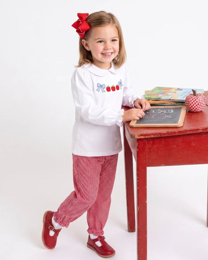 Gloria Gathered Pant - Ramsey Red Minigingham - Classic Bottoms | Lullaby Set