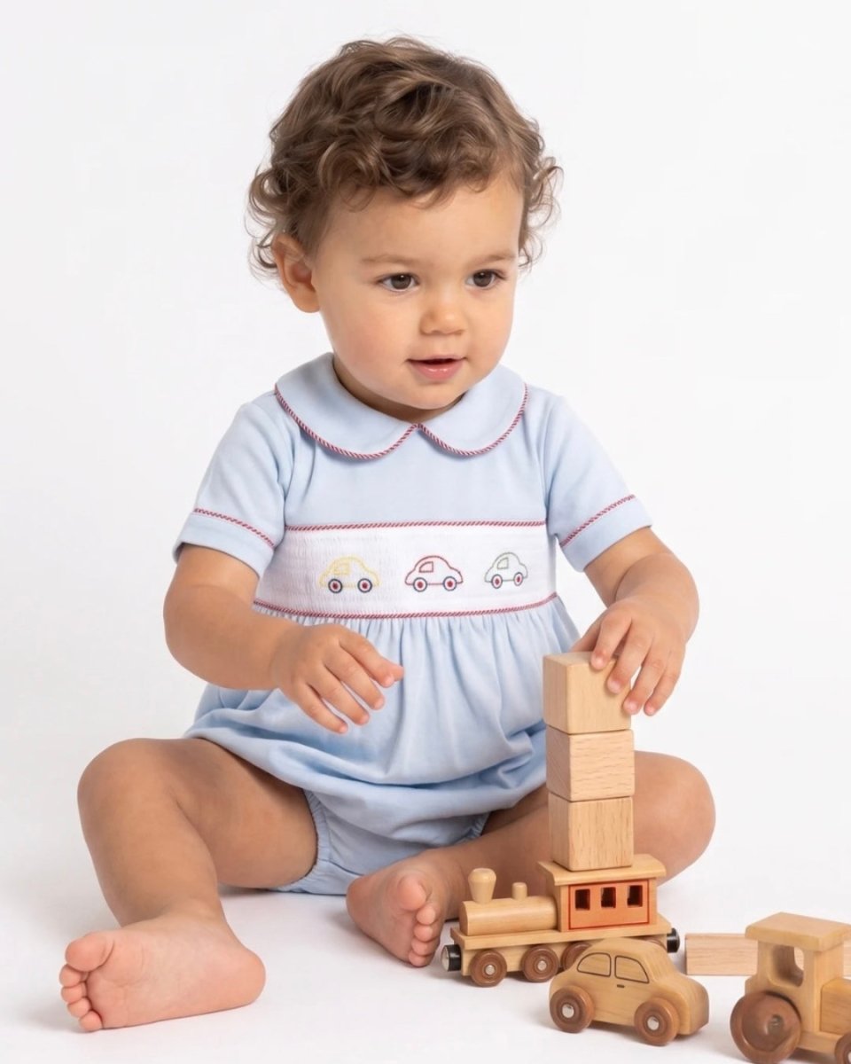 Carson Bubble - Bluffton Blue Knit, Cars - Classic Bubbles | Lullaby Set