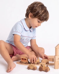 Carson Short Set - Bluffton Blue, Raleigh Red Minigingham, Cars - Classic Sets | Lullaby Set