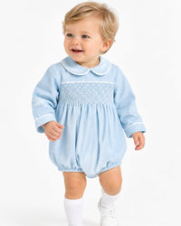 Windsor Bubble - Birmingham Blue Pique, Smocking - Classic Bubbles | Lullaby Set