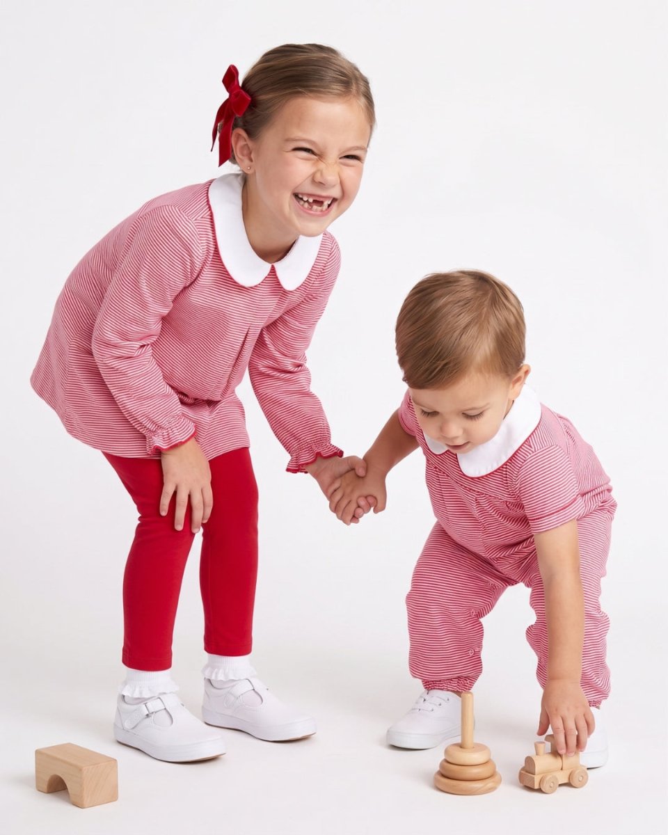 Caroline Legging Set - Raleigh Red Ministripe - Classic Sets | Lullaby Set