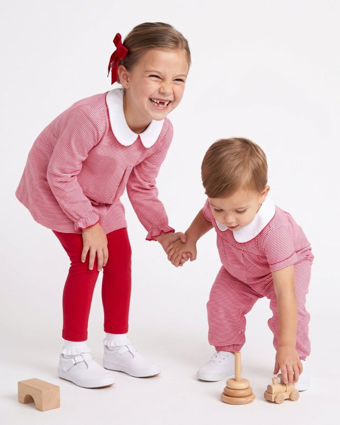 Caroline Legging Set - Raleigh Red Ministripe - Classic Sets | Lullaby Set