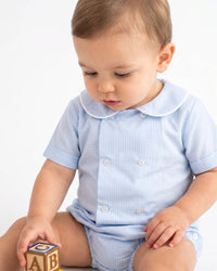 Arlington Diaper Set - Light Blue Minigingham - Classic Core Baby | Lullaby Set