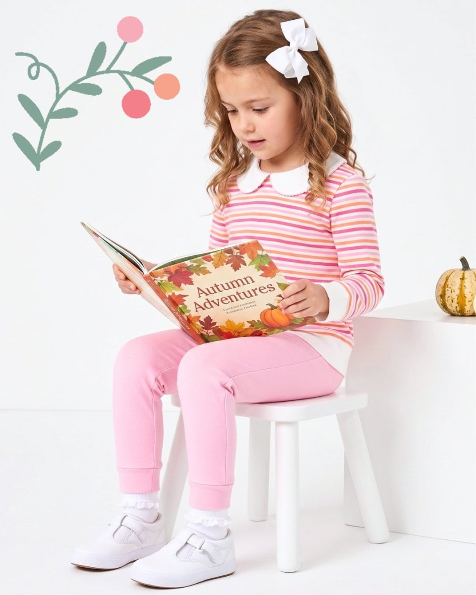 Janie Jogger Set - Falling For Stripes, Pink - Classic Sets | Lullaby Set
