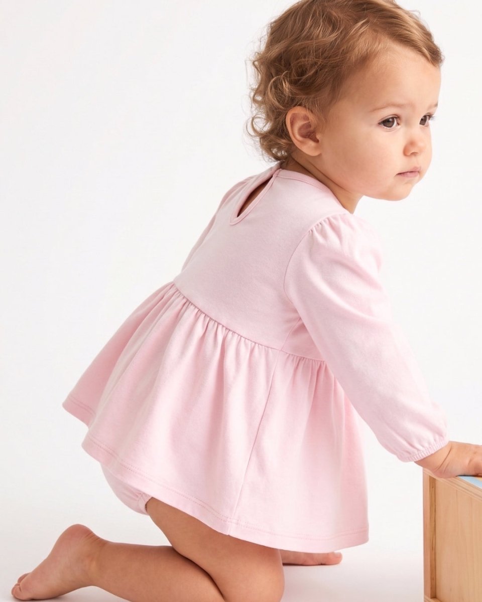 Penny Play Bloomer Long Sleeve - Palmer Pink Pima - Classic Bubbles | Lullaby Set