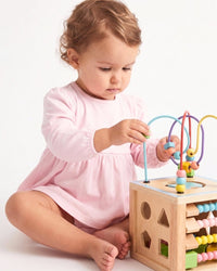 Penny Play Bloomer Long Sleeve - Palmer Pink Pima - Classic Bubbles | Lullaby Set