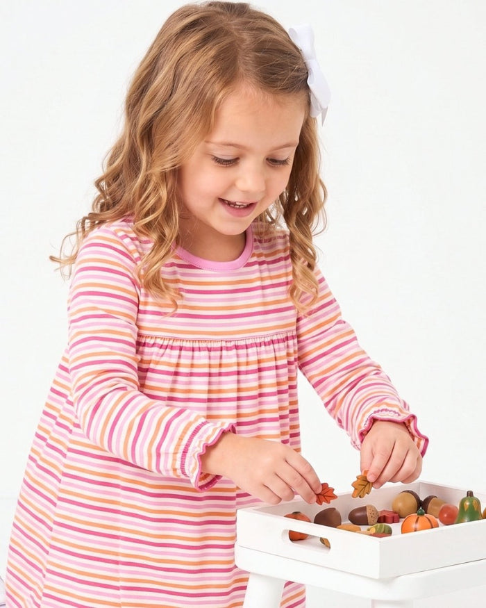 Penny Play Dress - Falling For Stripes, Pink - Classic Dresses | Lullaby Set