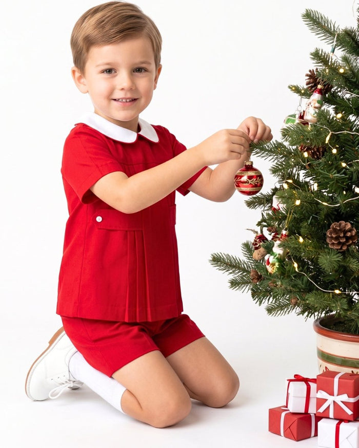 Andrew Short Set - High Point Red Corduroy (FL26) - Classic Sets | Lullaby Set