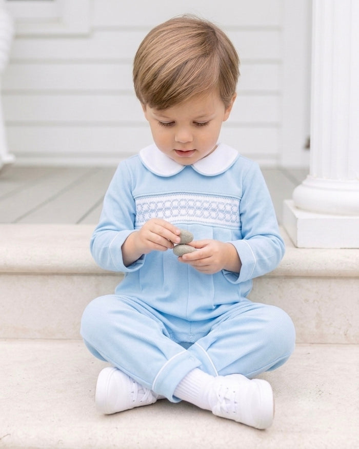 Christopher Romper - Birmingham Blue Pique