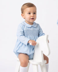 Windsor Bubble - Birmingham Blue Pique, Smocking - Classic Bubbles | Lullaby Set