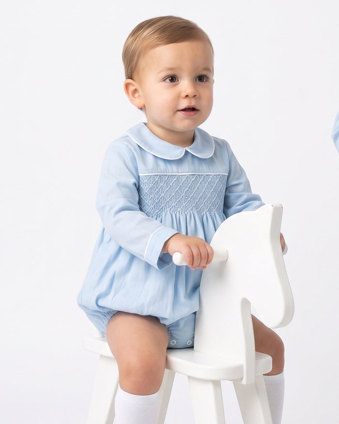 Windsor Bubble - Birmingham Blue Pique, Smocking
