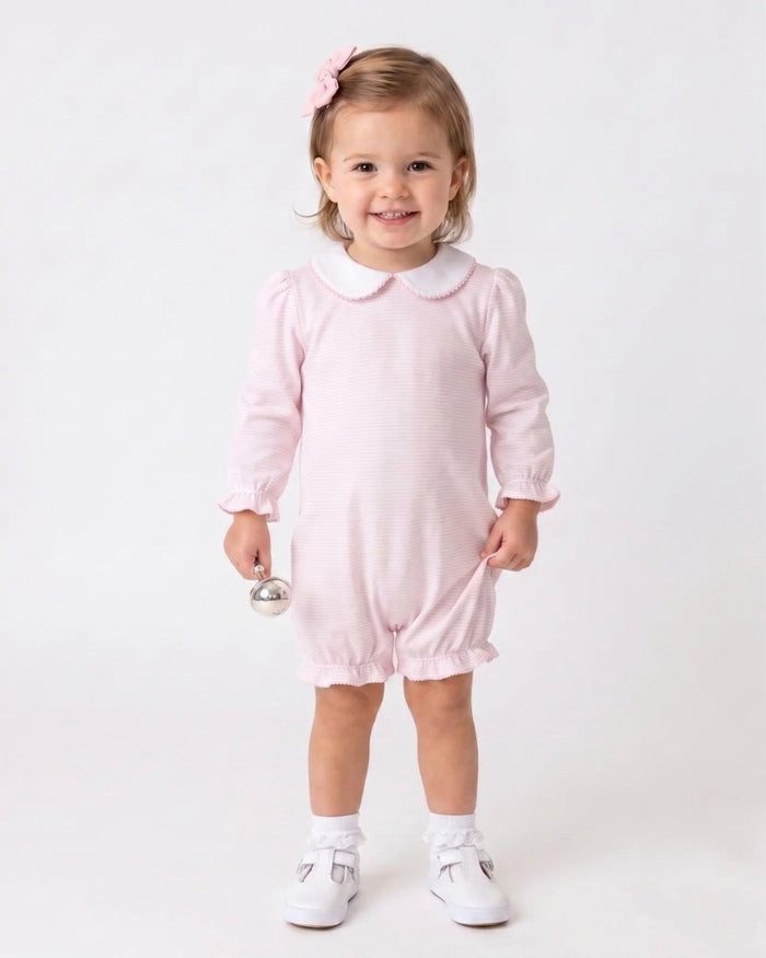 Precious Play Bubble Long Sleeve - Pensacola Pink Ministripe - Classic Bubbles | Lullaby Set