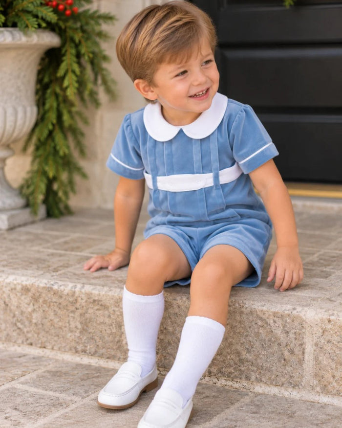 Benton Bloomer/ Short Set - Beaufort Blue Velvet - Classic Sets | Lullaby Set