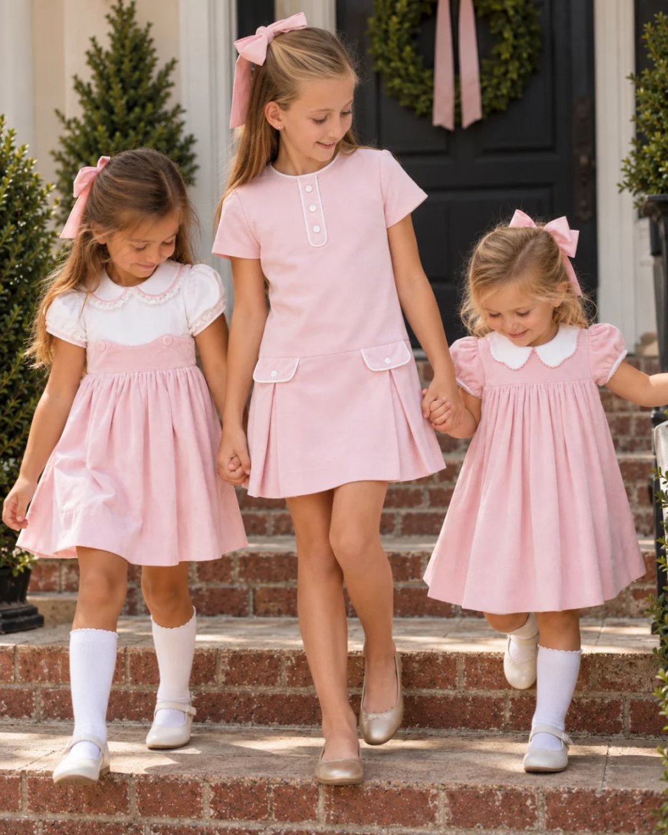 Special Moments Dress - Petite Pink Velvet, Winter White Velvet - Classic Dresses | Lullaby Set