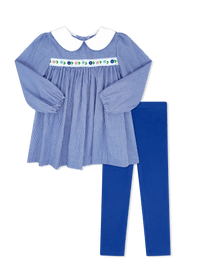 Layla Legging Set - River Royal Minigingham, Flowers - Classic Sets | Lullaby Set