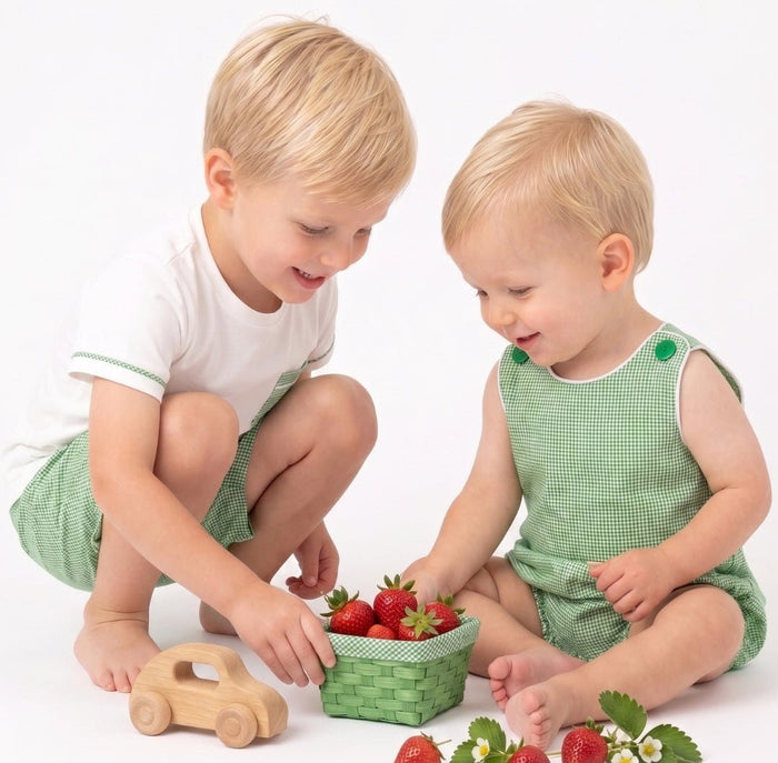 Bennett Bubble - Green Minigingham - Classic Bubbles | Lullaby Set