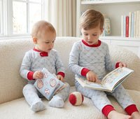 Once Upon A Time Footie - Play Ball, Red - Classic Pajamas | Lullaby Set