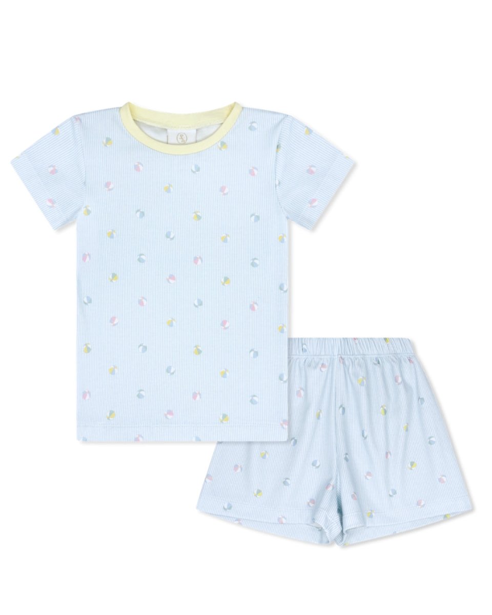 Landon Short Set - Beach Bounce, Yellow - Classic Pajamas | Lullaby Set