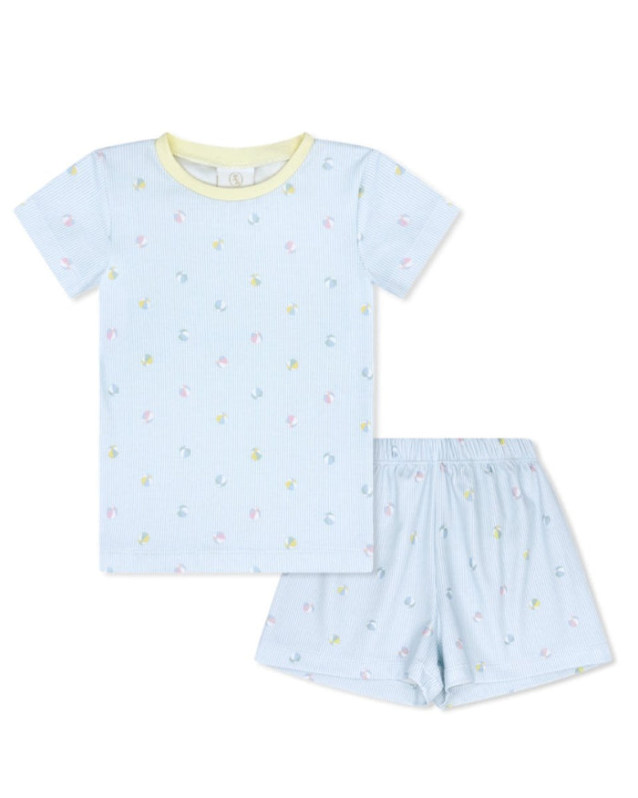 Landon Short Set - Beach Bounce, Yellow - Classic Pajamas | Lullaby Set