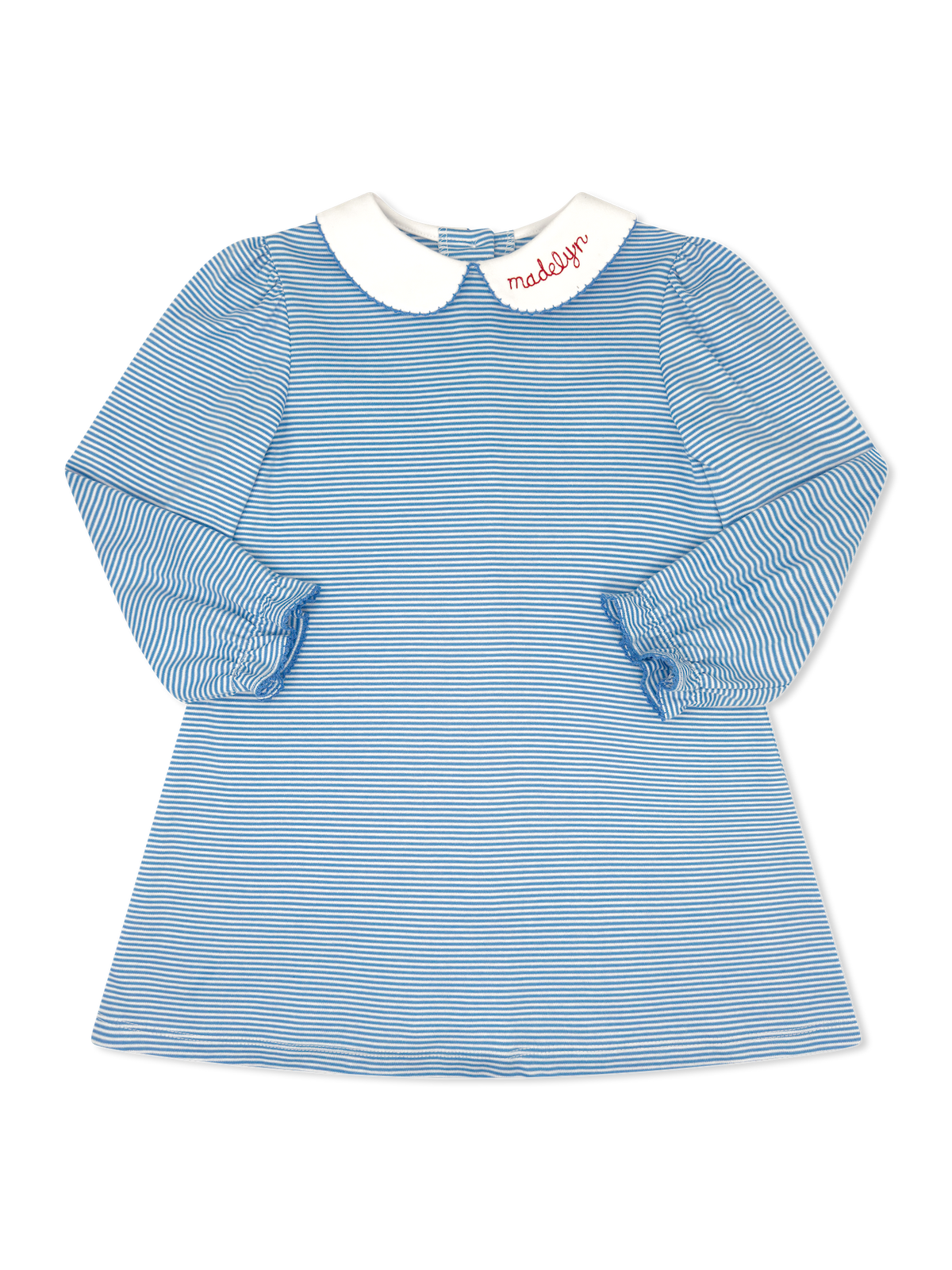 Patty Cake Dress Long Sleeve - Seaside Blue Stripe
