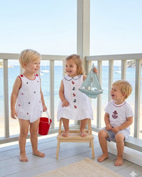 Preston Short Set - River Royal Seersucker, Anchor - Classic Sets | Lullaby Set