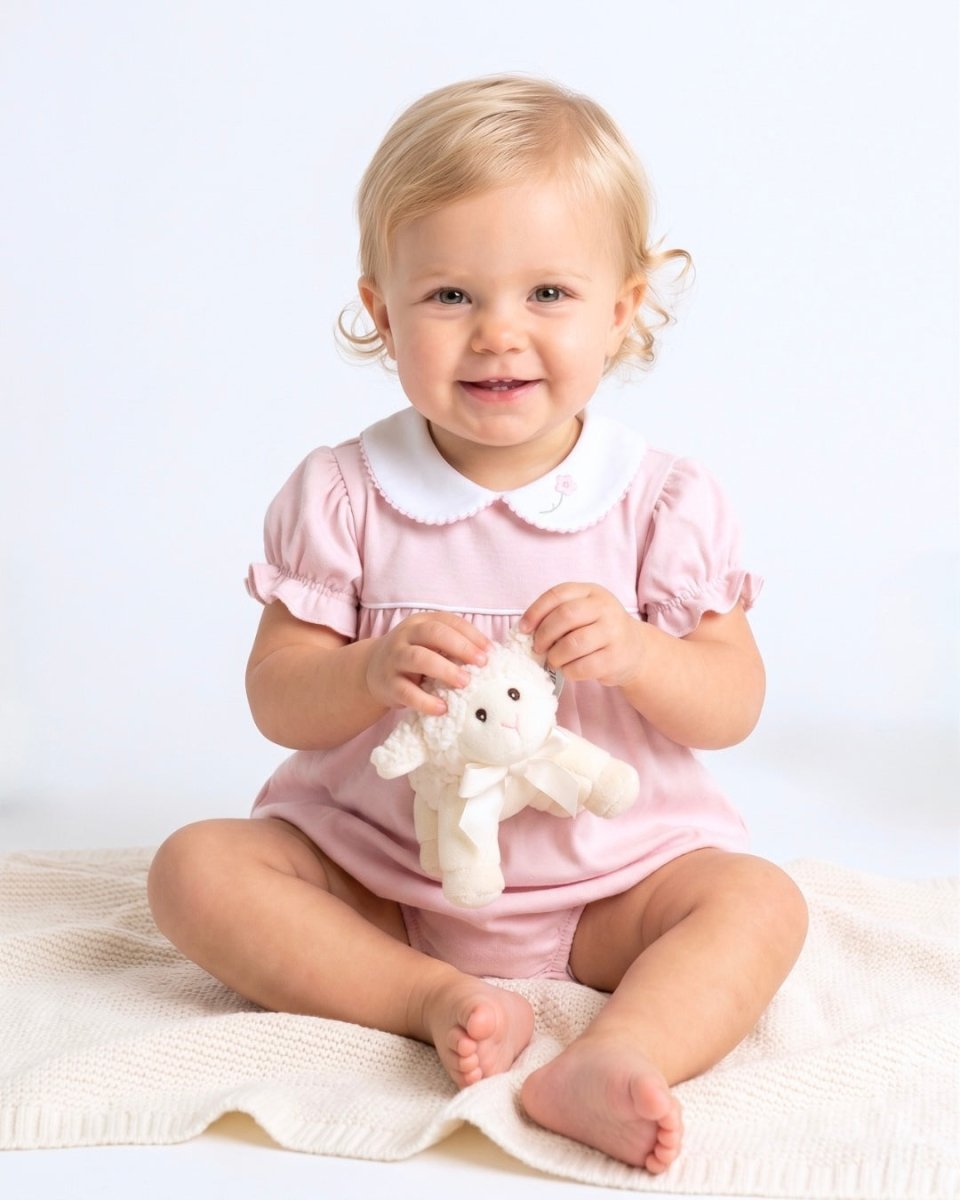 Charleston Bubble - Park Pink with Flower Embroidery - Classic Core Baby | Lullaby Set