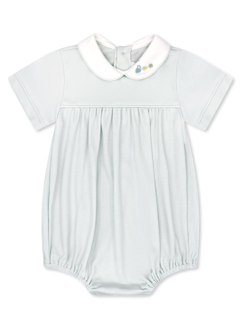 Covington Bubble - Park Blue with Train Embroidery - Classic Core Baby | Lullaby Set