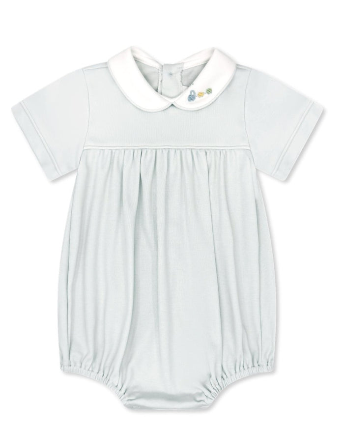 Covington Bubble - Park Blue with Train Embroidery - Classic Core Baby | Lullaby Set