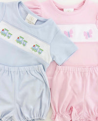 Bayou Bloomer | Short Set - Cloud Blue, Trains - Classic Sets | Lullaby Set