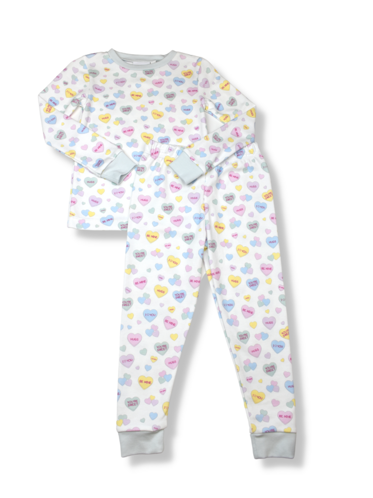 Sweet Pea PJ Set - Blue - Heart