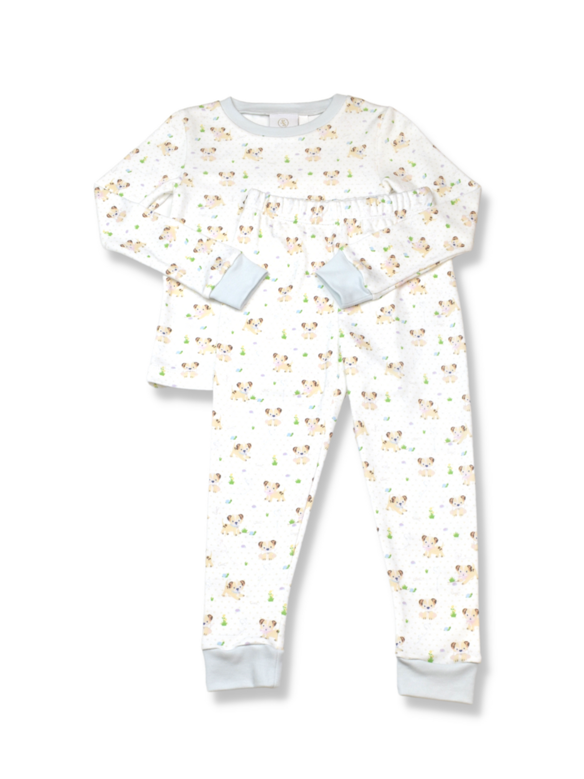 Sweet Pea PJ Set - Blue - Puppy