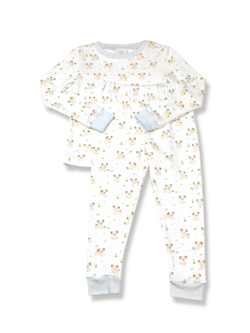 Sweet Pea PJ Set - Blue - Puppy