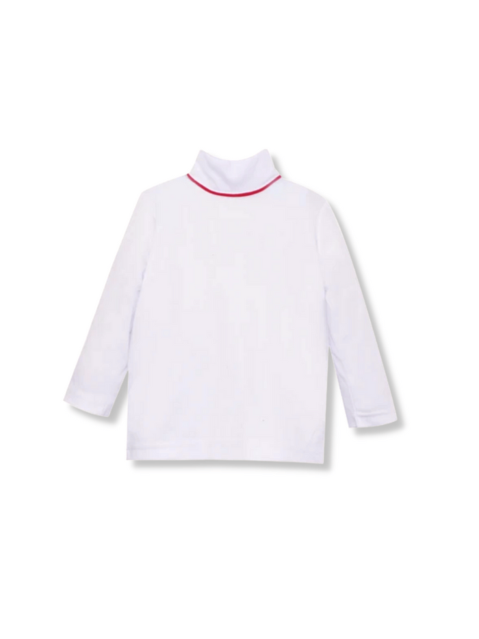 Tot Turtleneck - White/Red