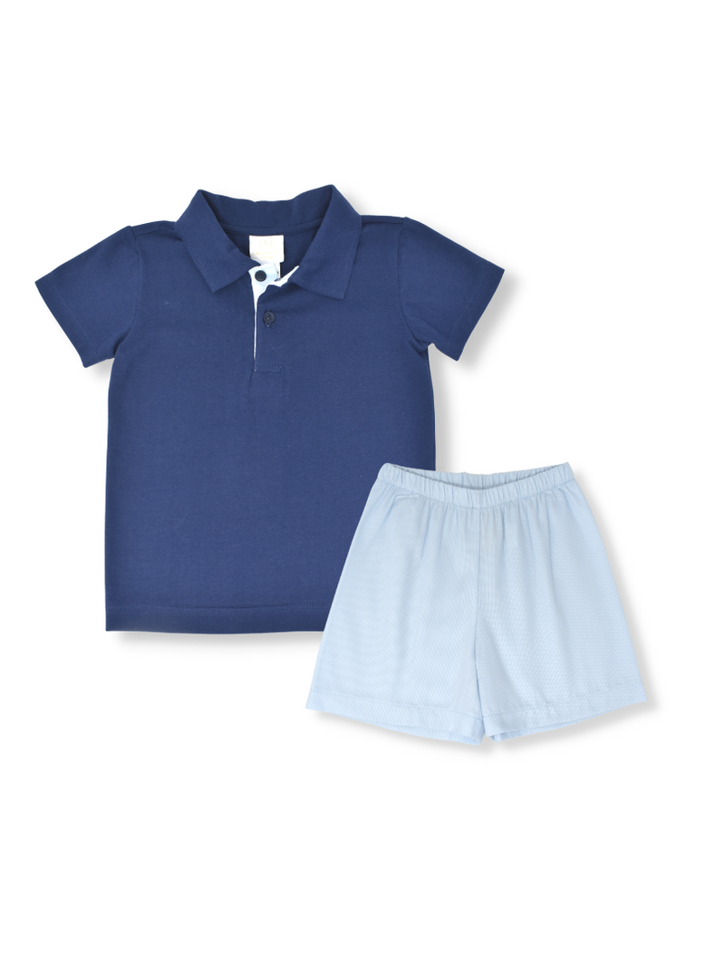 Parker Short Set - Navy/Blue