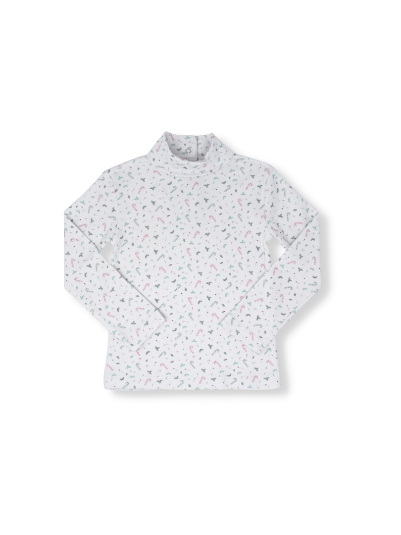 Tot Turtleneck - Holly/Candy Cane