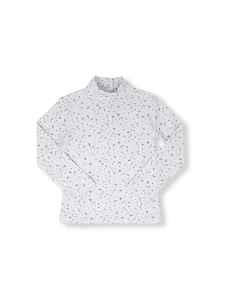 Tot Turtleneck - Holly/Candy Cane