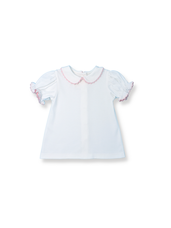 Better Together Blouse - White/Pink Ric Rac