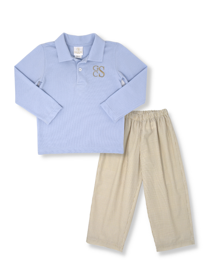 Parker Pant Set LS - Blue/Khaki