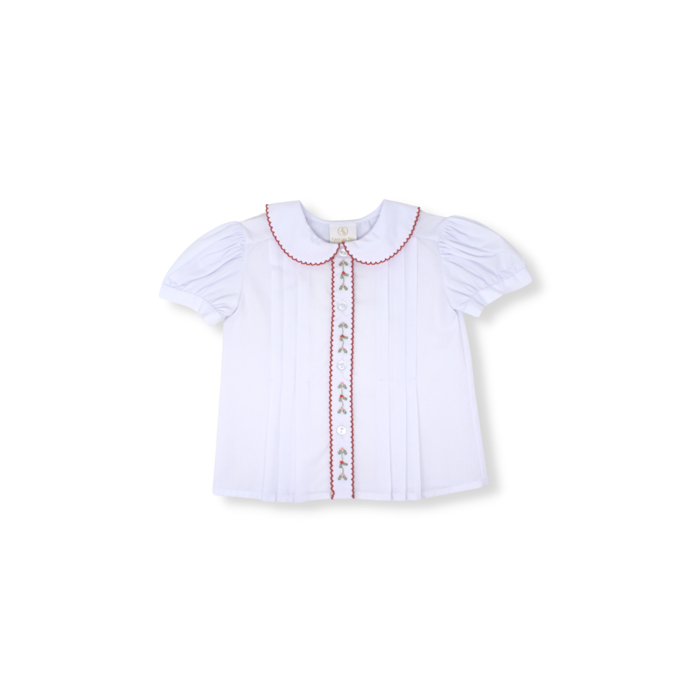 Vintage Blouse - White/Red