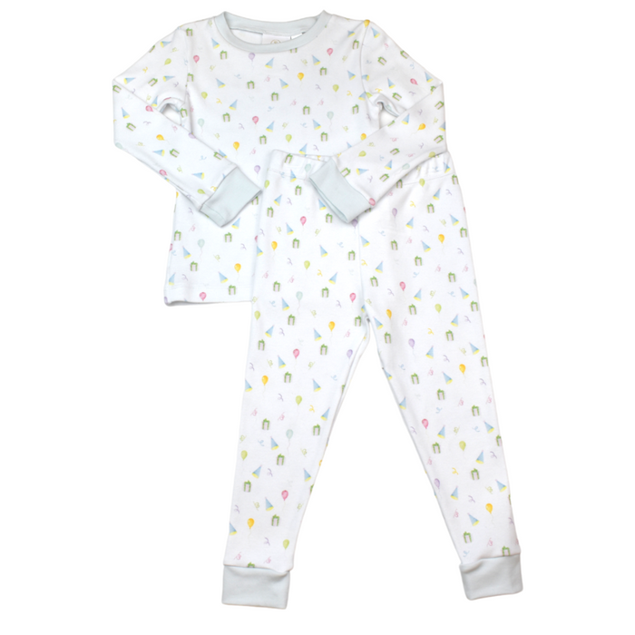 Sweet Pea PJ Set - Blue Party Print