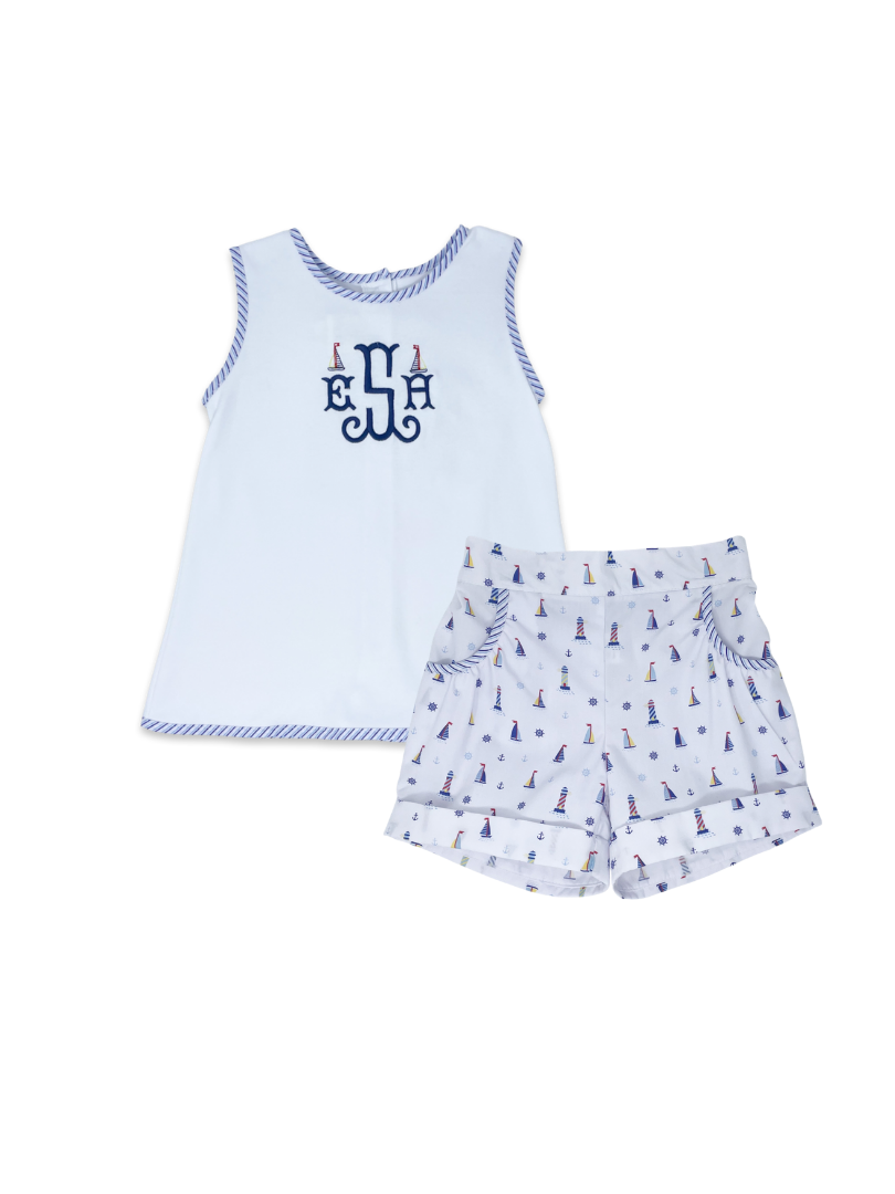 Lucy Short Set - Nautical White