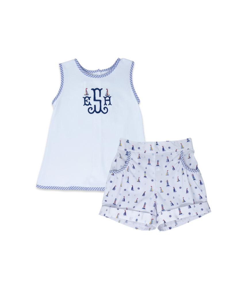 Lucy Short Set - Nautical White