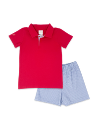 Parker Short Set - Red / Pinstripe