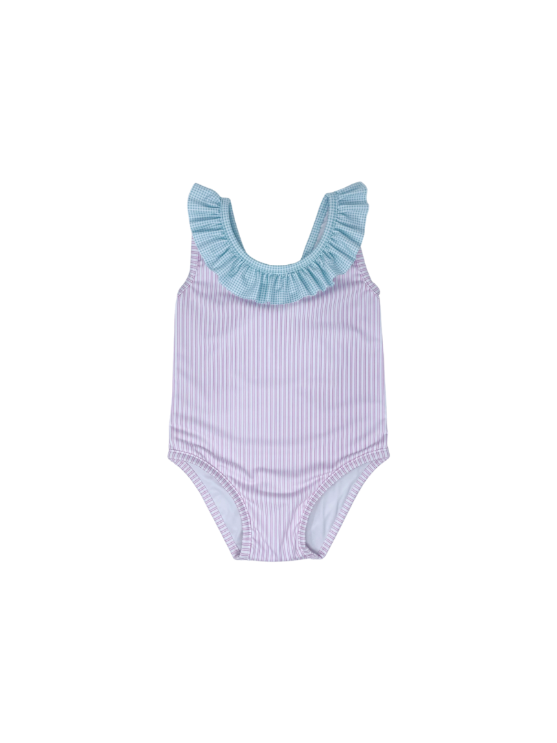 Sarah Swimsuit - Pink Pinstripe