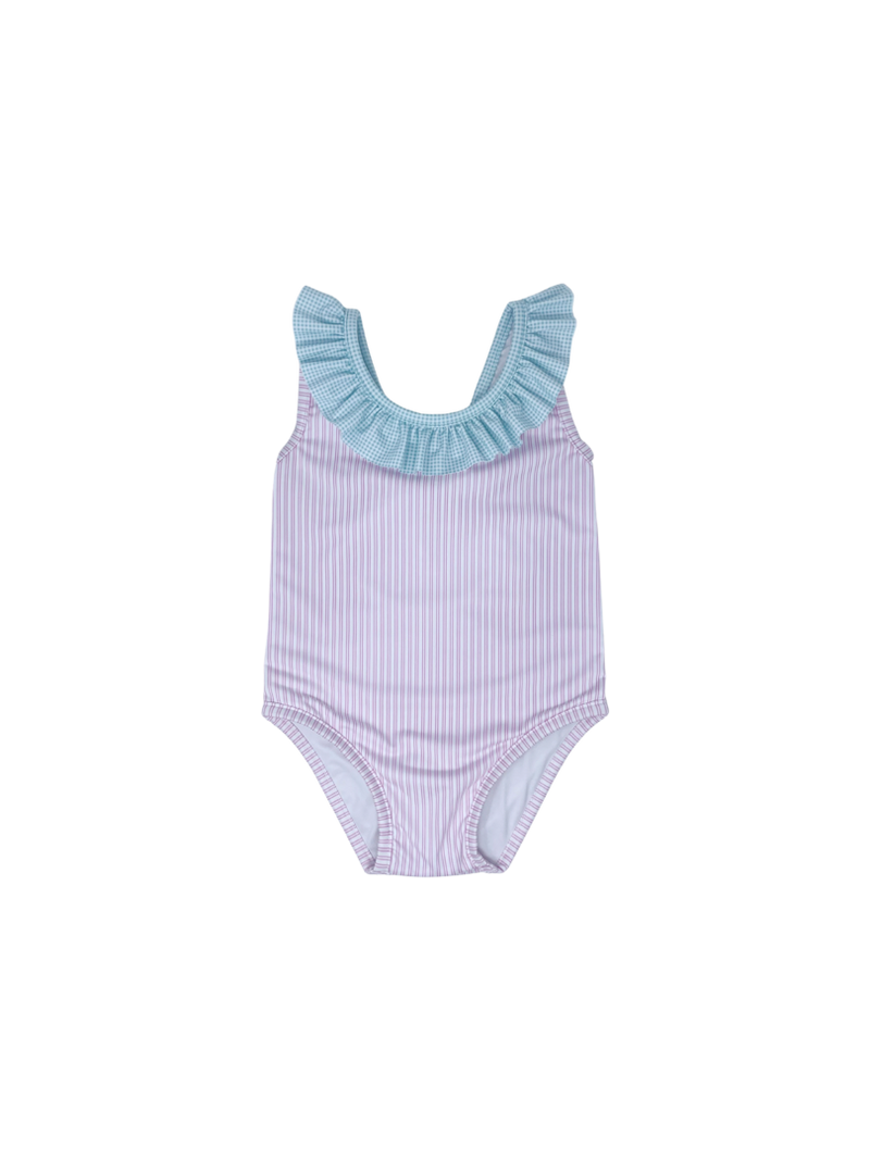 Sarah Swimsuit - Pink Pinstripe