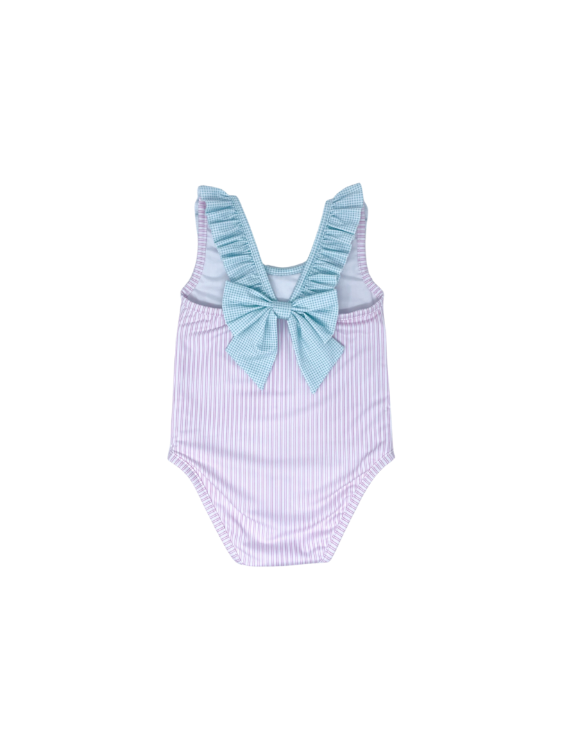 Sarah Swimsuit - Pink Pinstripe