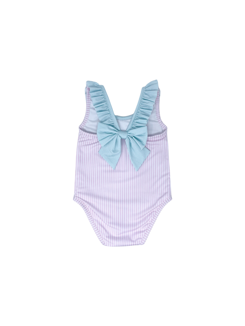 Sarah Swimsuit - Pink Pinstripe