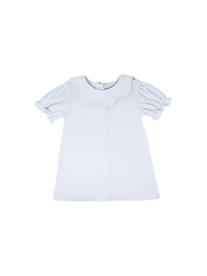 Scarlett Blouse - White / Pink Minigingham